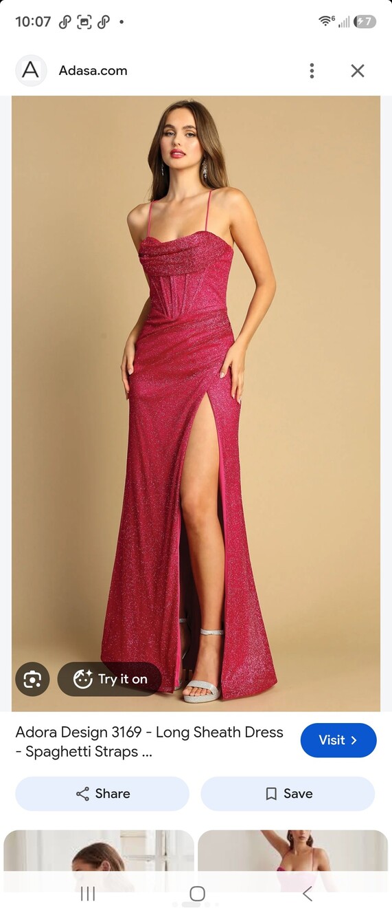 City Studio Sparkle Slit Maxi Dress Pink Size 7/8 As Is